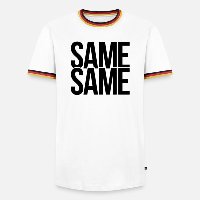 same same - Männer Kontrast-T-Shirt - Weiß/Dreifarbig