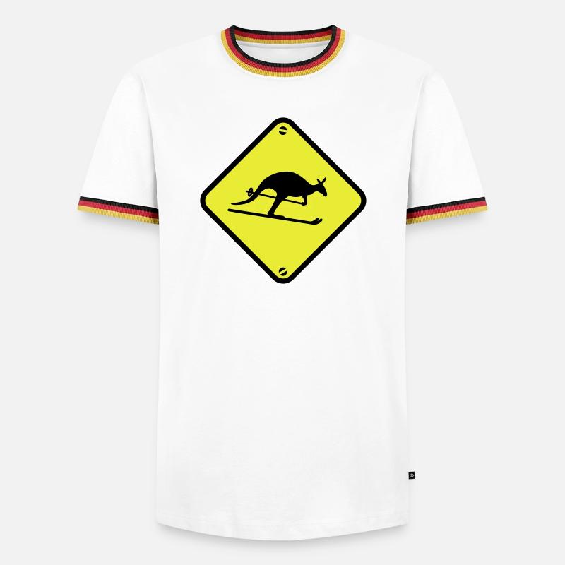 Ski Känguru - Männer Kontrast-T-Shirt - Weiß/Dreifarbig