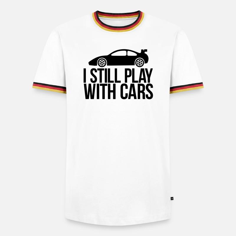 auto - Männer Kontrast-T-Shirt - Weiß/Dreifarbig