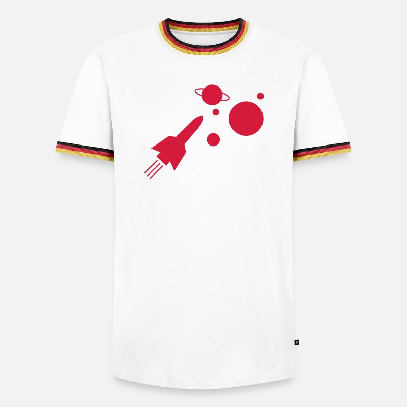 rocket - Men's Ringer Shirt - white/tricolour
