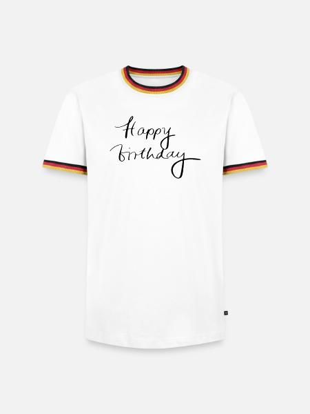 Joyeux anniversaire - T-shirt contrasté Homme - blanc/tricolore