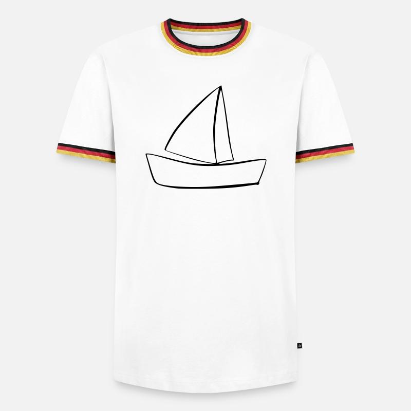 Boot - Männer Kontrast-T-Shirt - Weiß/Dreifarbig