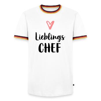 Lieblings Chef Herz Geschenk - Männer Kontrast-T-Shirt - Weiß/Dreifarbig - Vorne - AI Model Female 172 light (172cm) & AI Model Male 185 light (185cm)