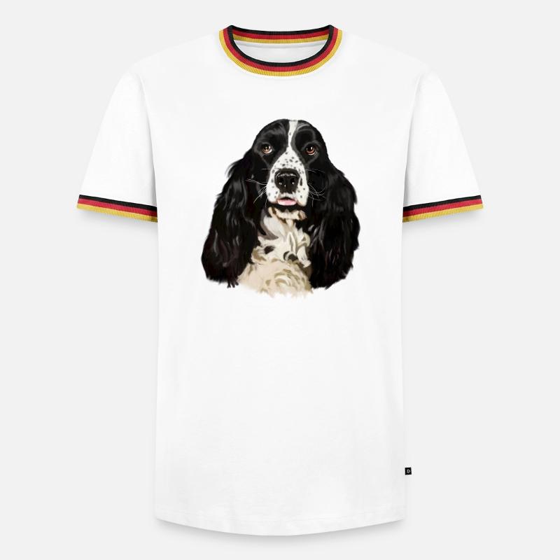 Cocker spaniel - Männer Kontrast-T-Shirt - Weiß/Dreifarbig