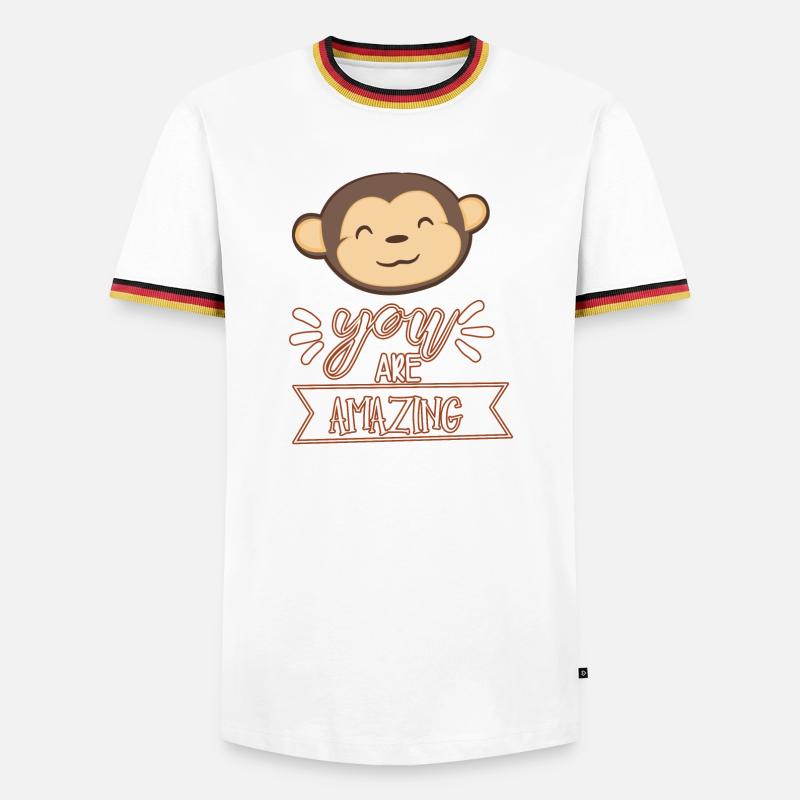 monkey - Men's Ringer Shirt - white/tricolour