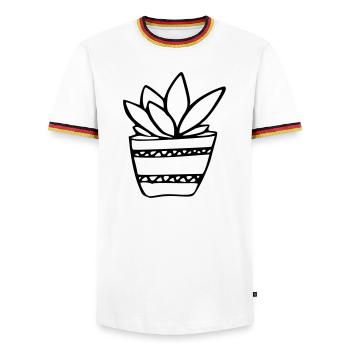 Plante - T-shirt contrasté Homme - blanc/tricolore - Devant - AI Model Female 172 light (172cm) & AI Model Male 185 light (185cm)