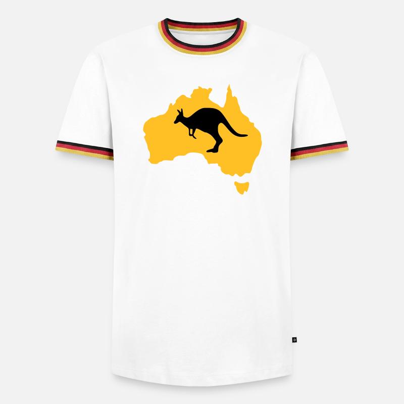 Australien - Männer Kontrast-T-Shirt - Weiß/Dreifarbig