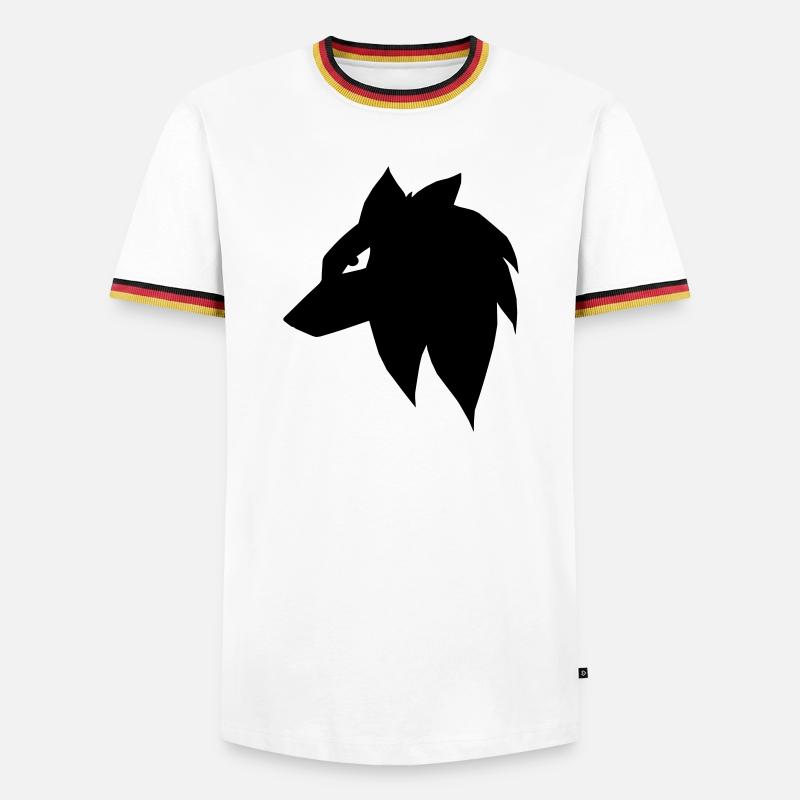 Mangawolf - Männer Kontrast-T-Shirt - Weiß/Dreifarbig