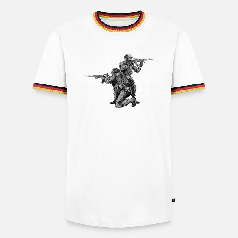 Special Forces - Männer Kontrast-T-Shirt - Weiß/Dreifarbig