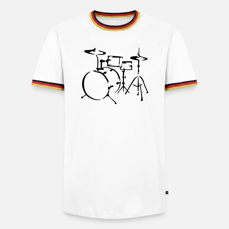 percussions - T-shirt contrasté Homme - blanc/tricolore
