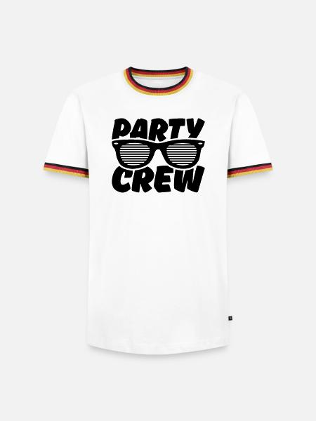 party crew - Männer Kontrast-T-Shirt - Weiß/Dreifarbig