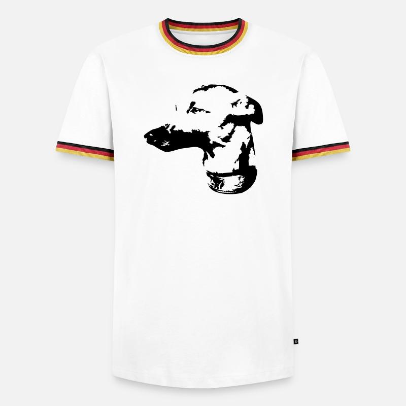 Whippet head - Men's Ringer Shirt - white/tricolour