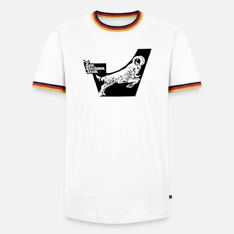 Gueldenerbock, Tradition, Gaststätte, Chemnitz - Männer Kontrast-T-Shirt - Weiß/Dreifarbig