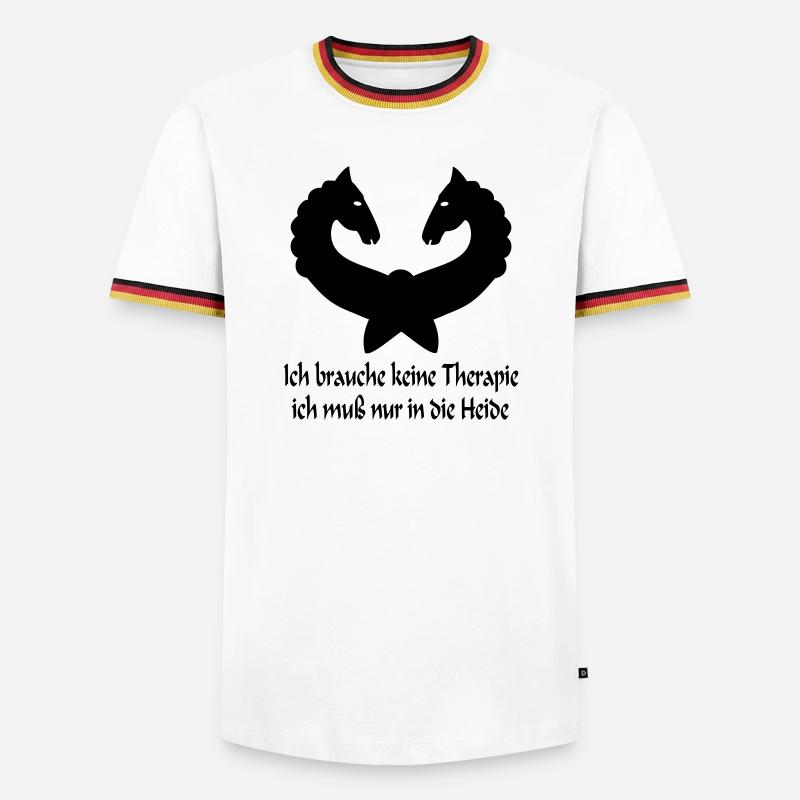 Lüneburger Heide Pferde - Männer Kontrast-T-Shirt - Weiß/Dreifarbig