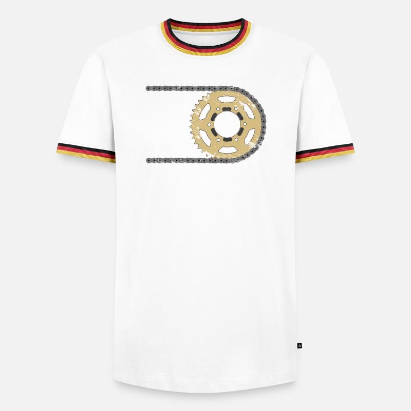 Sprocket chain composite cracks - Men's Ringer Shirt - white/tricolour