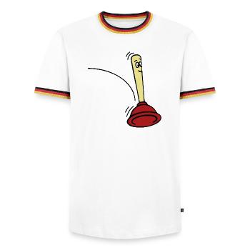 Saut Pömpel - T-shirt contrasté Homme - blanc/tricolore - Devant - AI Model Female 172 light (172cm) & AI Model Male 185 light (185cm)