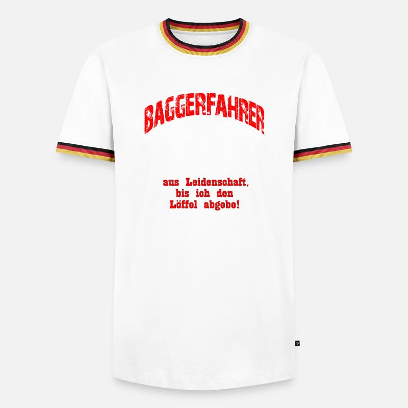Baggerfahrer Leidenschaft Bagger - Männer Kontrast-T-Shirt - Weiß/Dreifarbig