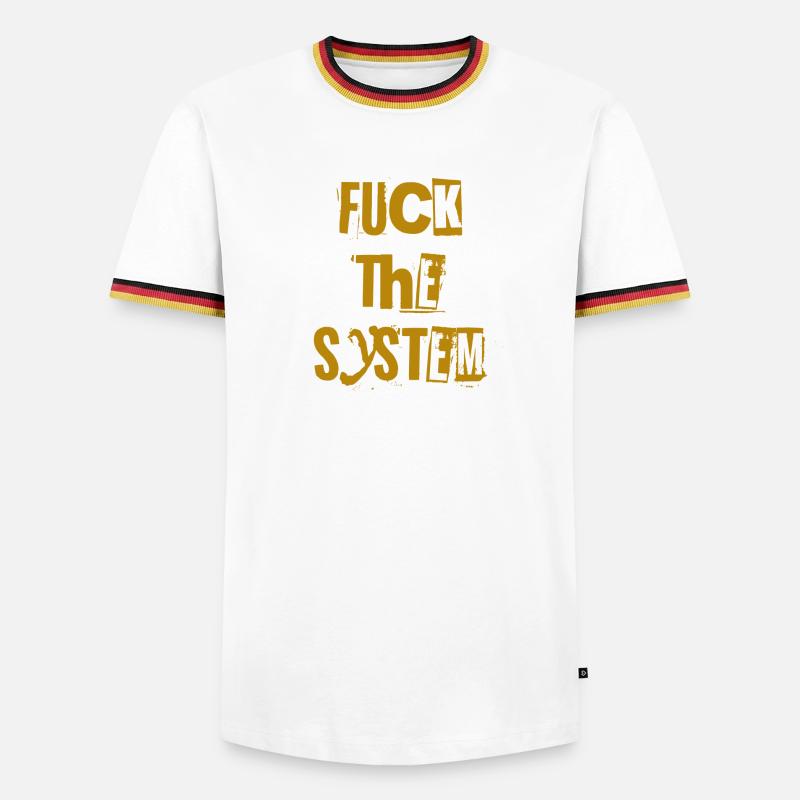 Scheiß auf das System. - Männer Kontrast-T-Shirt - Weiß/Dreifarbig
