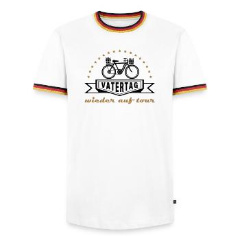 Vatertag Herrentag Himmelfahrt Tour - Männer Kontrast-T-Shirt - Weiß/Dreifarbig - Vorne - AI Model Female 172 light (172cm) & AI Model Male 185 light (185cm)