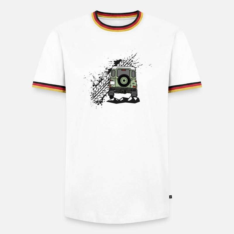 Defender Splash Rear - Men's Ringer Shirt - white/tricolour
