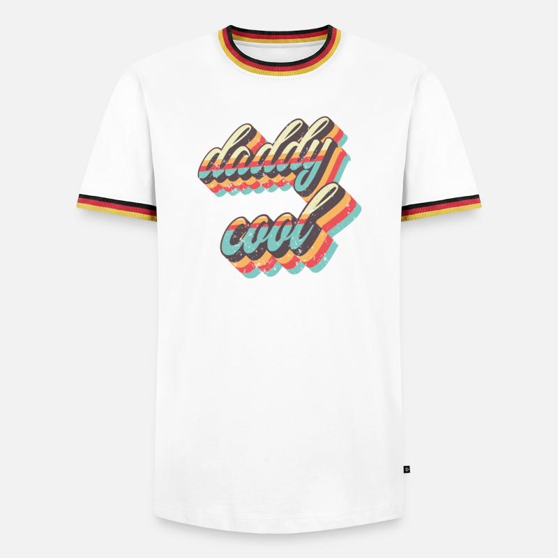 Daddy Cool - Männer Kontrast-T-Shirt - Weiß/Dreifarbig