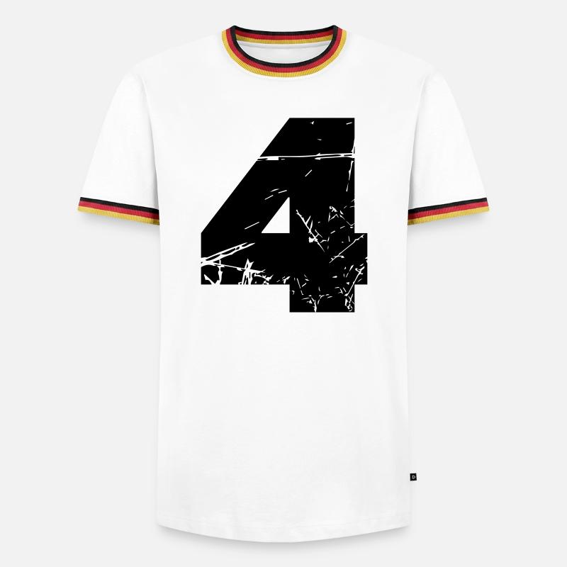 4 - Männer Kontrast-T-Shirt - Weiß/Dreifarbig