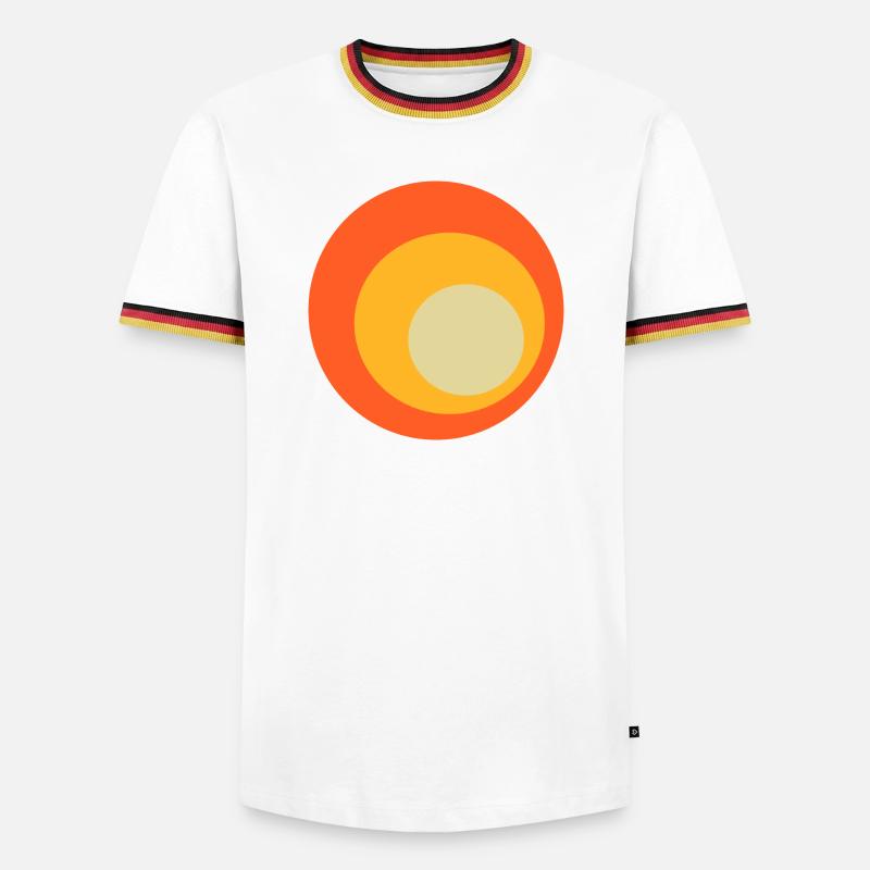 70s Circles Pattern - Men's Ringer Shirt - white/tricolour