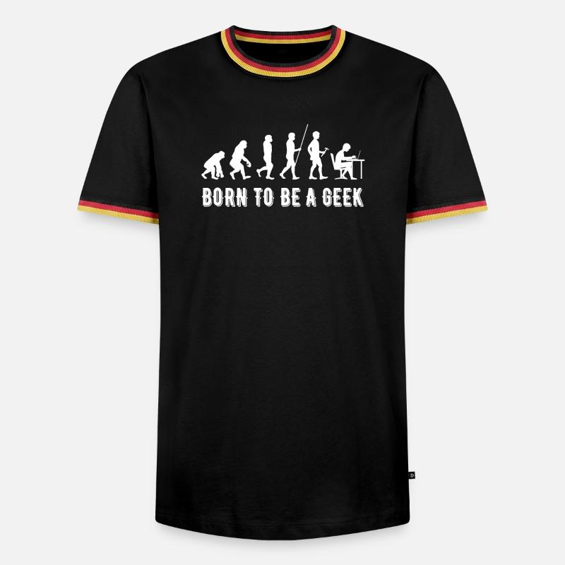 Né Geek: Évolution Tech - Men's Ringer Shirt - black/tricolour
