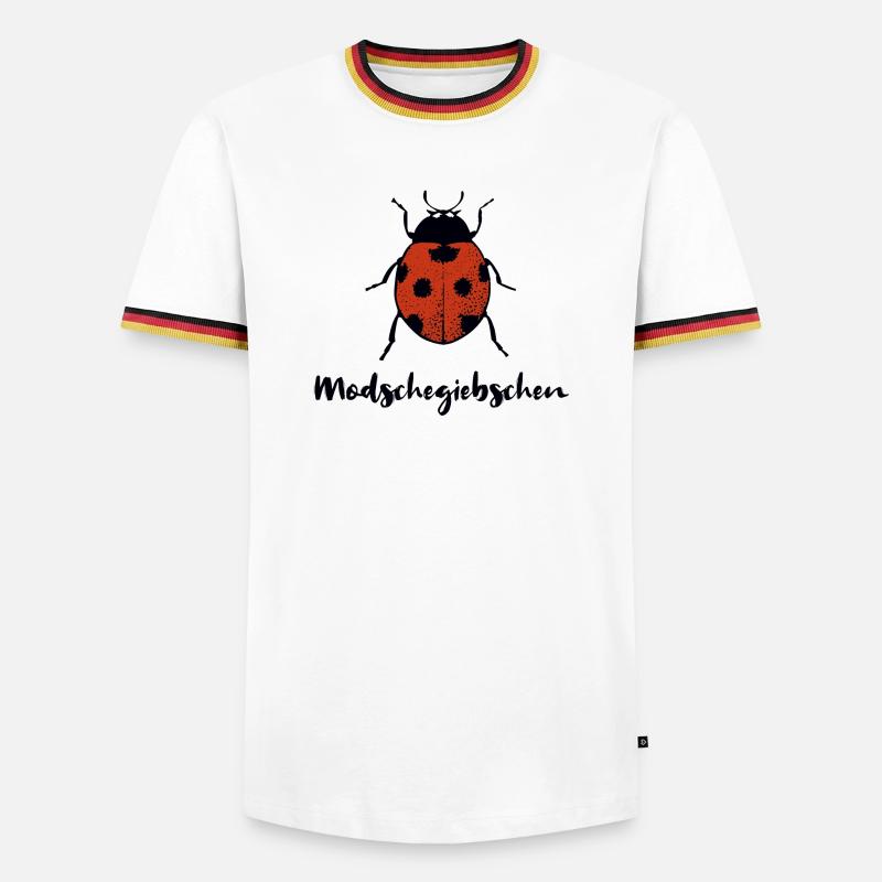 Modschegiebchen Marienkäfer Sächsisch Geschenk - Männer Kontrast-T-Shirt - Weiß/Dreifarbig