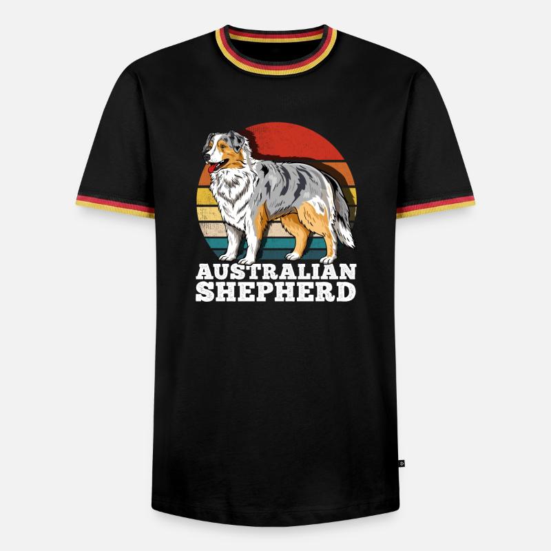 Australian Shepherd Aussie Retro - Men's Ringer Shirt - black/tricolour