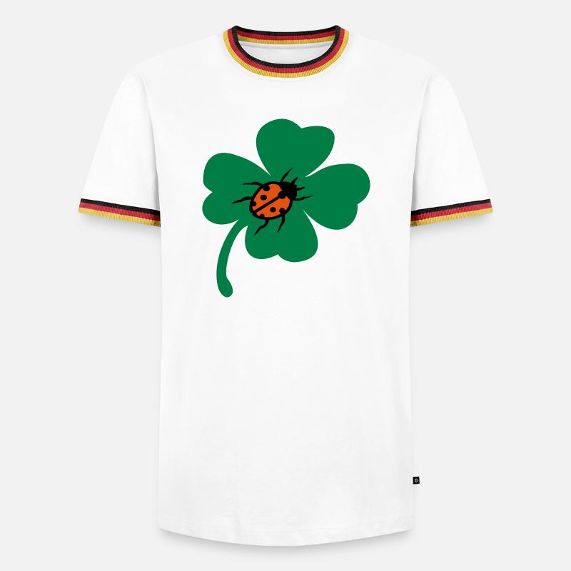 Lucky Cloverleaf Ladybug - Men's Ringer Shirt - white/tricolour
