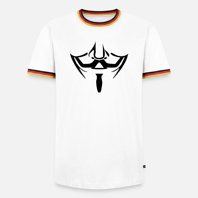 Anonymous Maske - Männer Kontrast-T-Shirt - Weiß/Dreifarbig