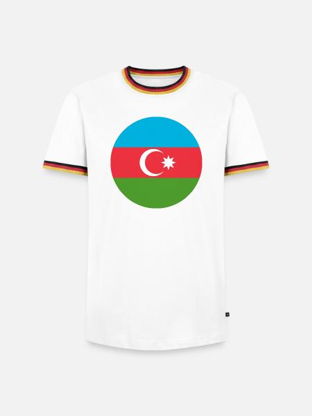 Aufkleber Luftwaffe Roundel Aserbaidschan Luftwaffe - Männer Kontrast-T-Shirt - Weiß/Dreifarbig