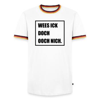 Wees Ick doch Ooch nich - Berlinern Lustig - Männer Kontrast-T-Shirt - Weiß/Dreifarbig - Vorne - AI Model Female 172 light (172cm) & AI Model Male 185 light (185cm)
