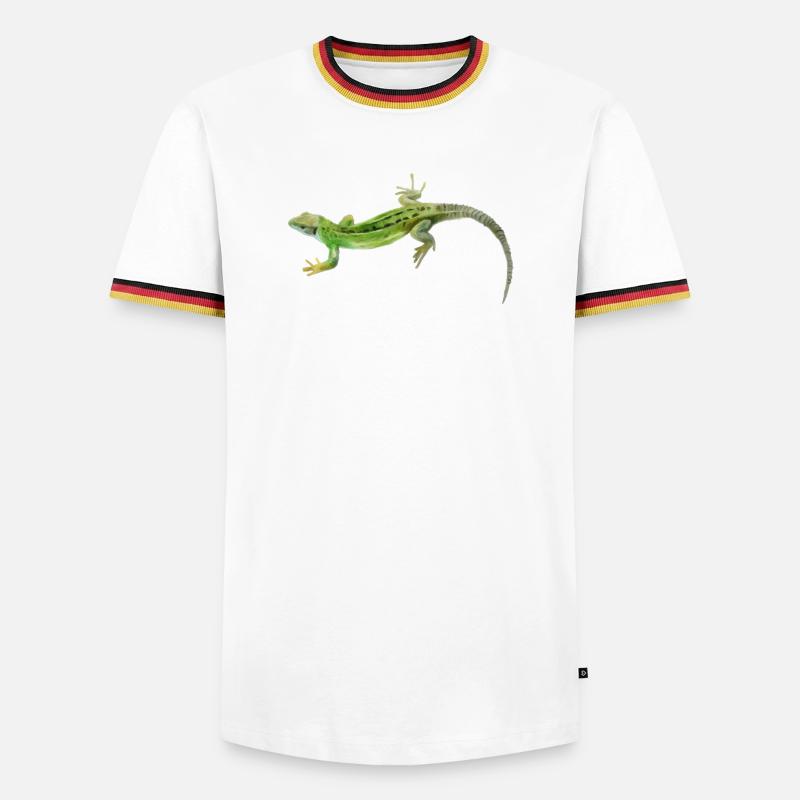 Gecko Green Pattern - Men's Ringer Shirt - white/tricolour