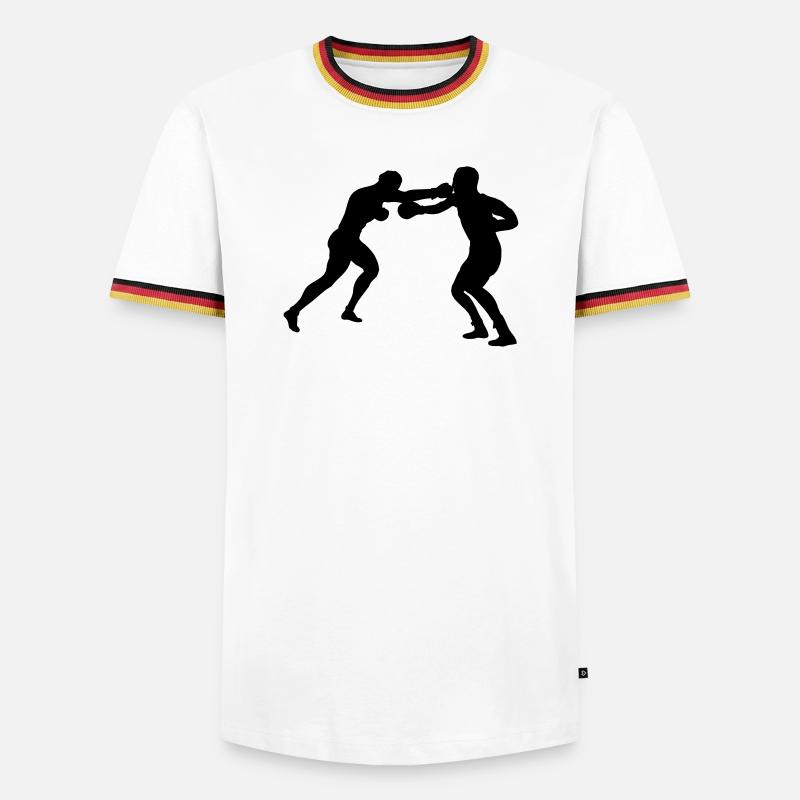 Boxkampf - Männer Kontrast-T-Shirt - Weiß/Dreifarbig