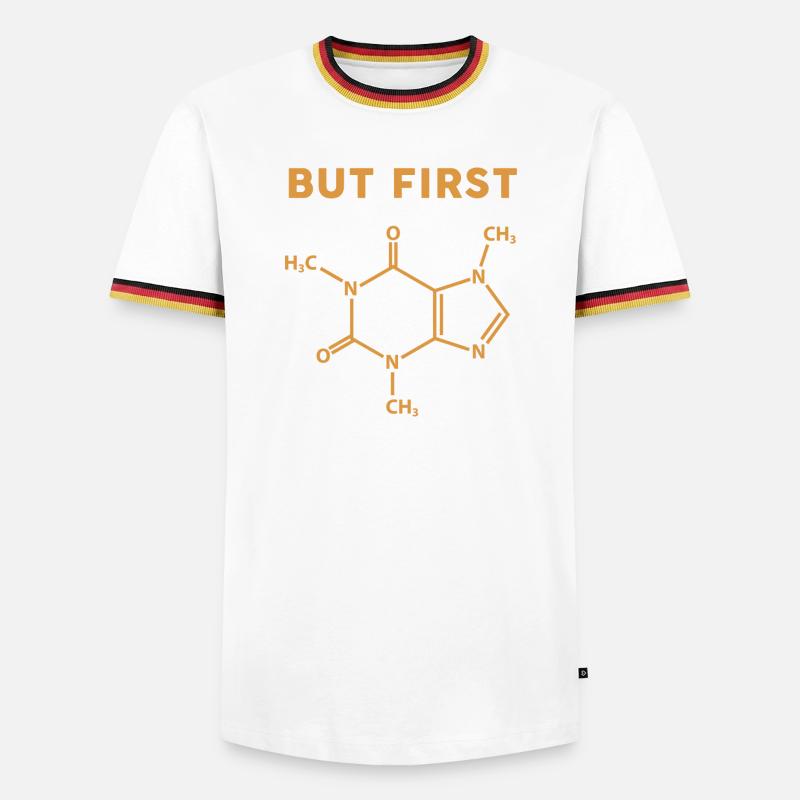 But First Coffee Molecule - Men's Ringer Shirt - white/tricolour