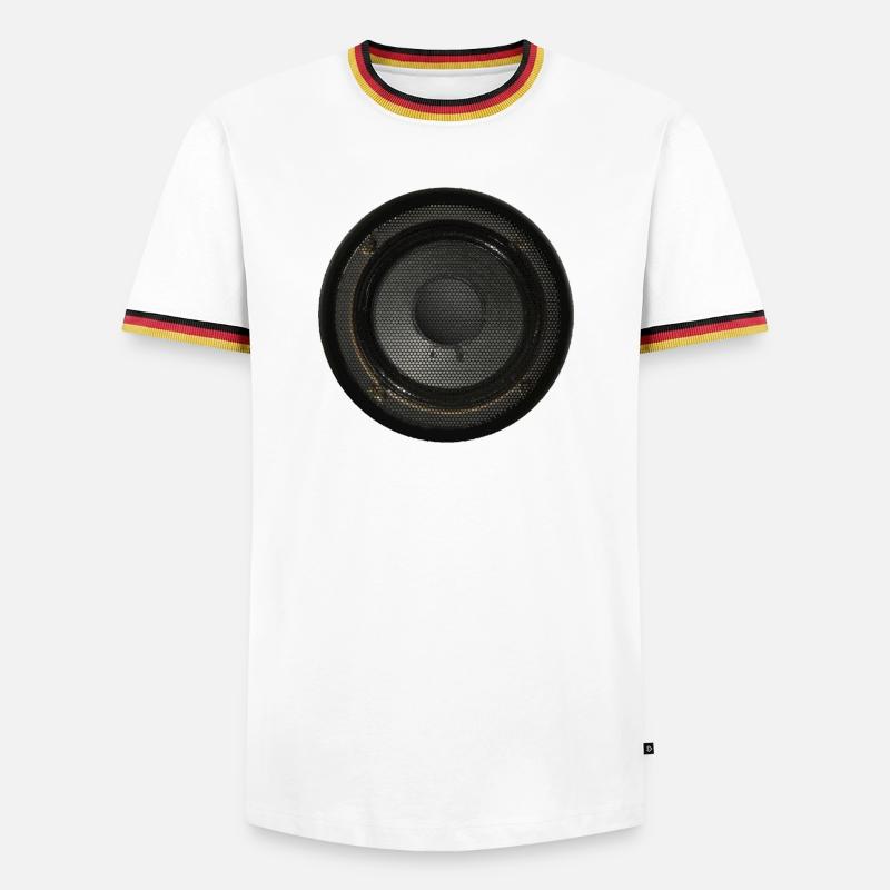 Lautsprecherbox Speaker - Männer Kontrast-T-Shirt - Weiß/Dreifarbig
