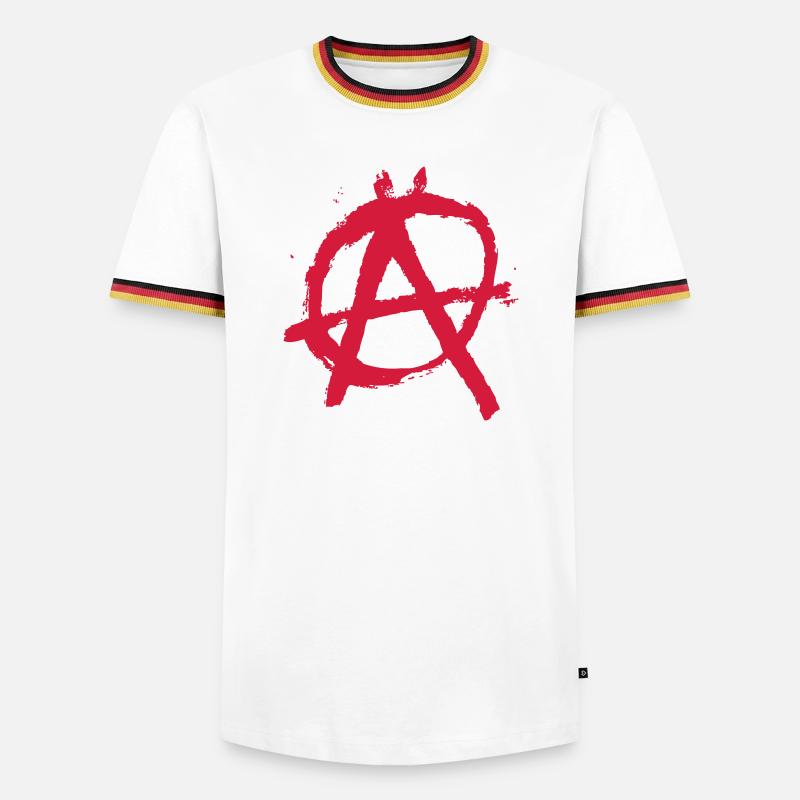 Artful anarchy lettering - Men's Ringer Shirt - white/tricolour