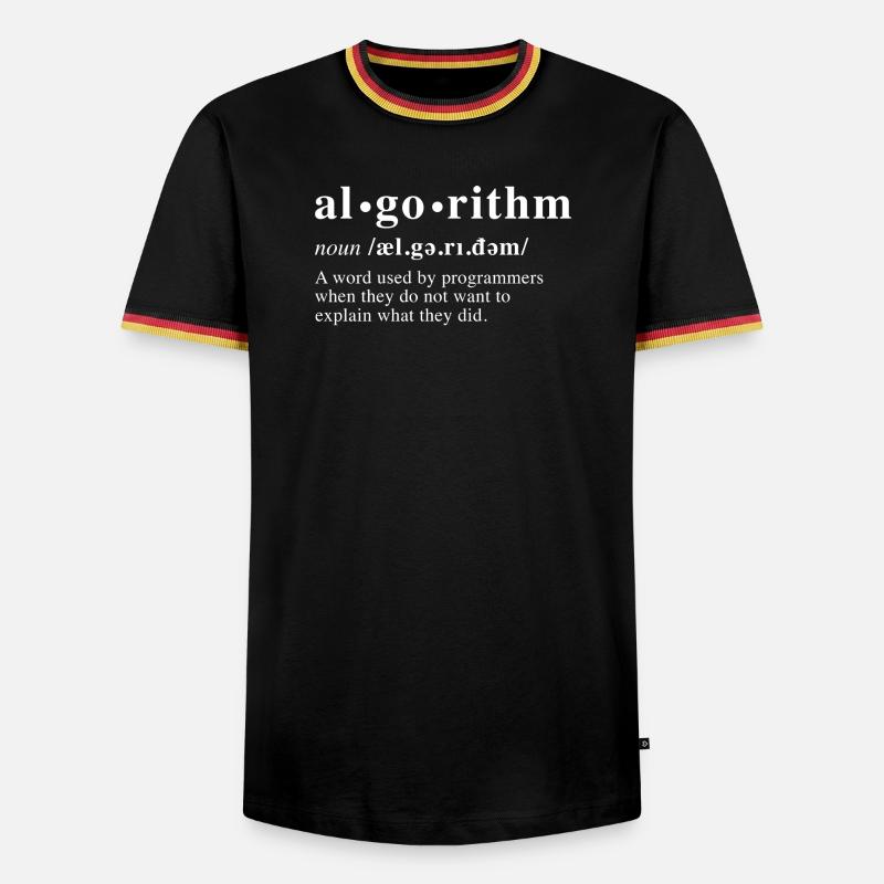 Algorithmusdefinition - Männer Kontrast-T-Shirt - Schwarz/Dreifarbig