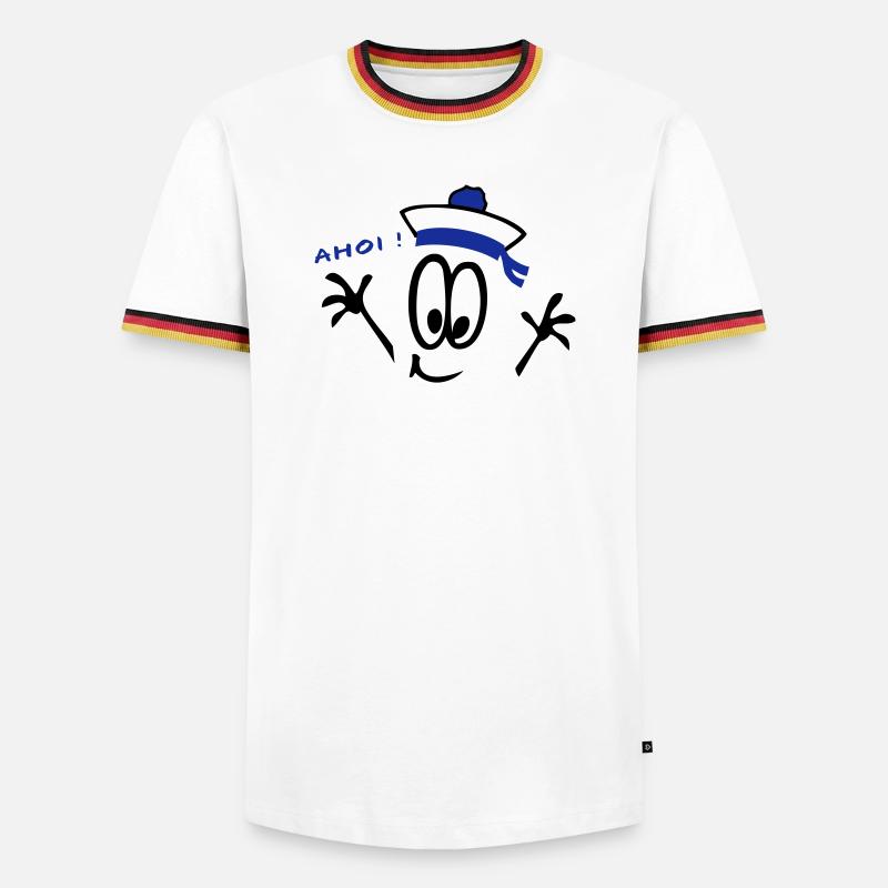 Sailor, ahoy, comic - Men's Ringer Shirt - white/tricolour