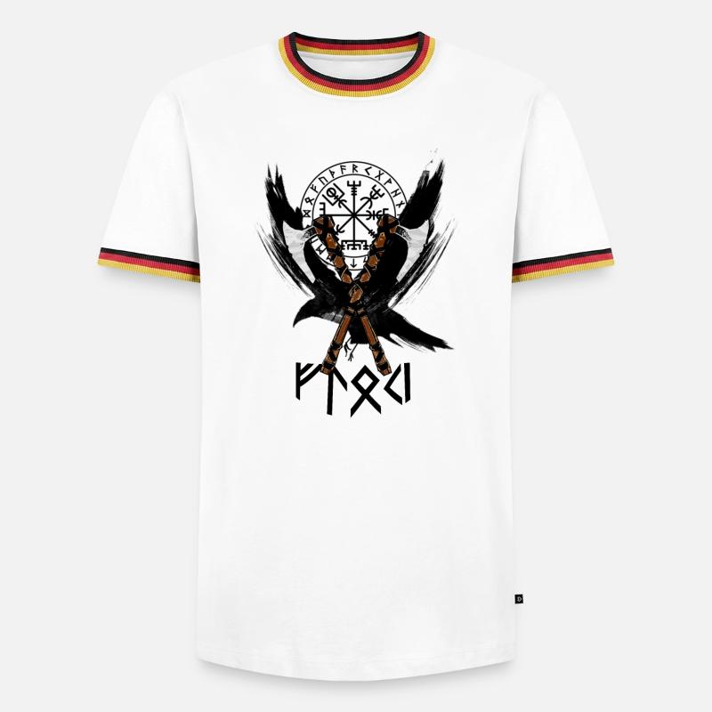 Wikinger - Männer Kontrast-T-Shirt - Weiß/Dreifarbig