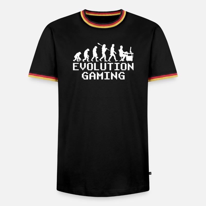 Pc Gaming Evolution - Männer Kontrast-T-Shirt - Schwarz/Dreifarbig