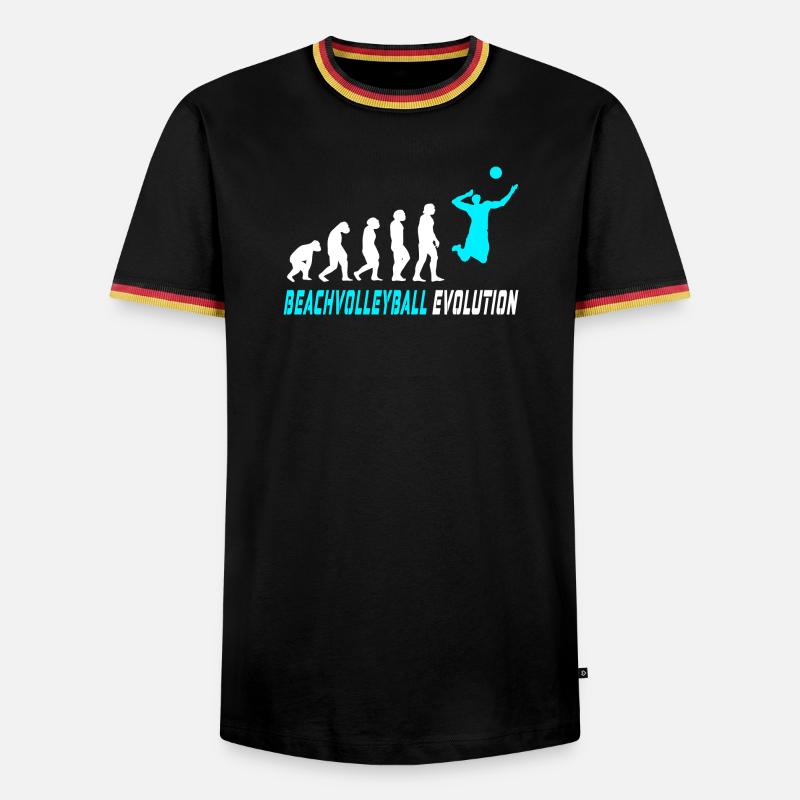 Beachvolleyball Evolution Design / Geschenkidee - Männer Kontrast-T-Shirt - Schwarz/Dreifarbig