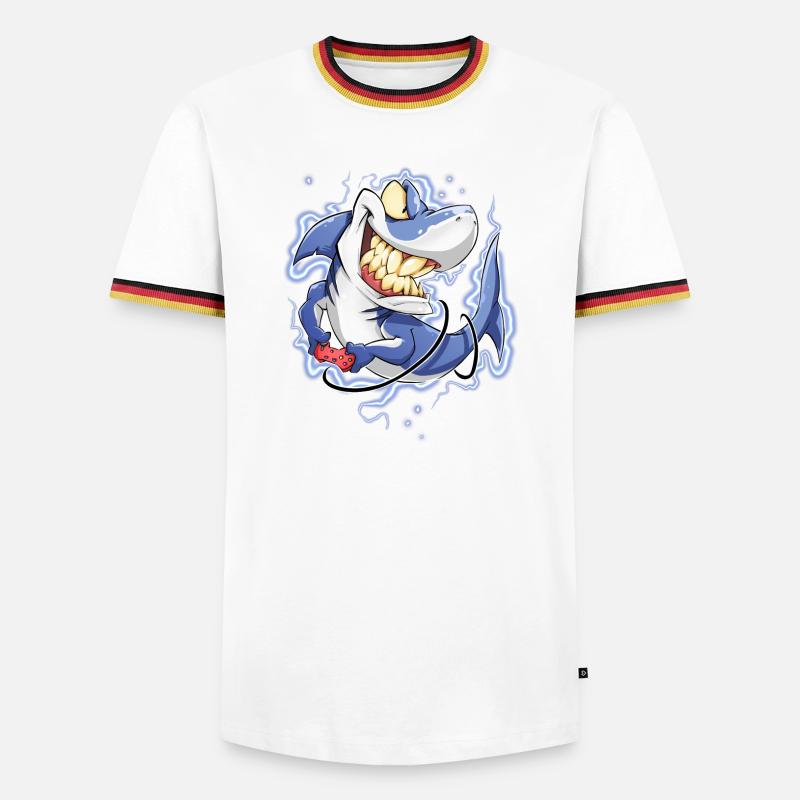 Shark - Men's Ringer Shirt - white/tricolour