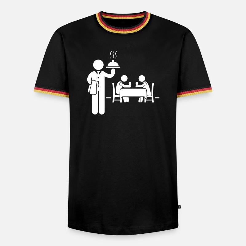 Kellnerin Kellner - Männer Kontrast-T-Shirt - Schwarz/Dreifarbig