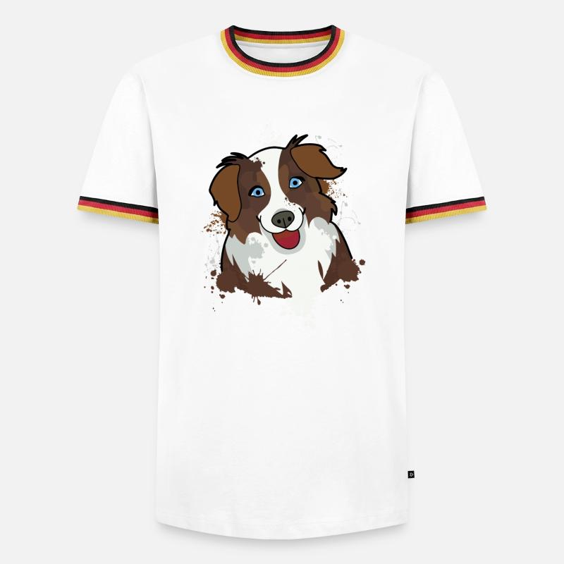 Australian Shepherd - Men's Ringer Shirt - white/tricolour