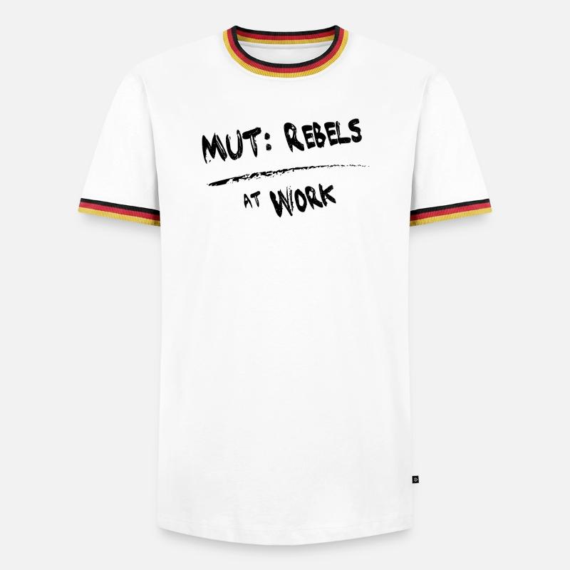 MUT Rebels schwarz - Männer Kontrast-T-Shirt - Weiß/Dreifarbig