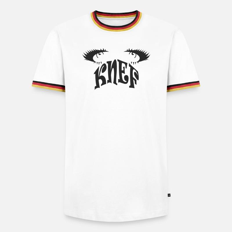 Knef - Männer Kontrast-T-Shirt - Weiß/Dreifarbig