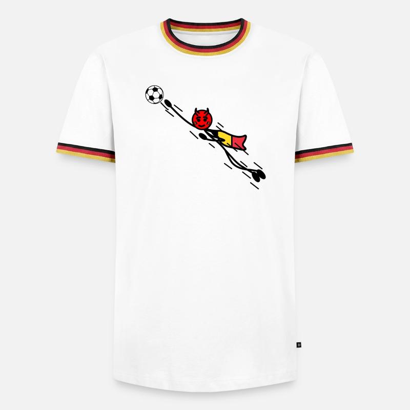 Flying Red Devil hero keeper - Men's Ringer Shirt - white/tricolour